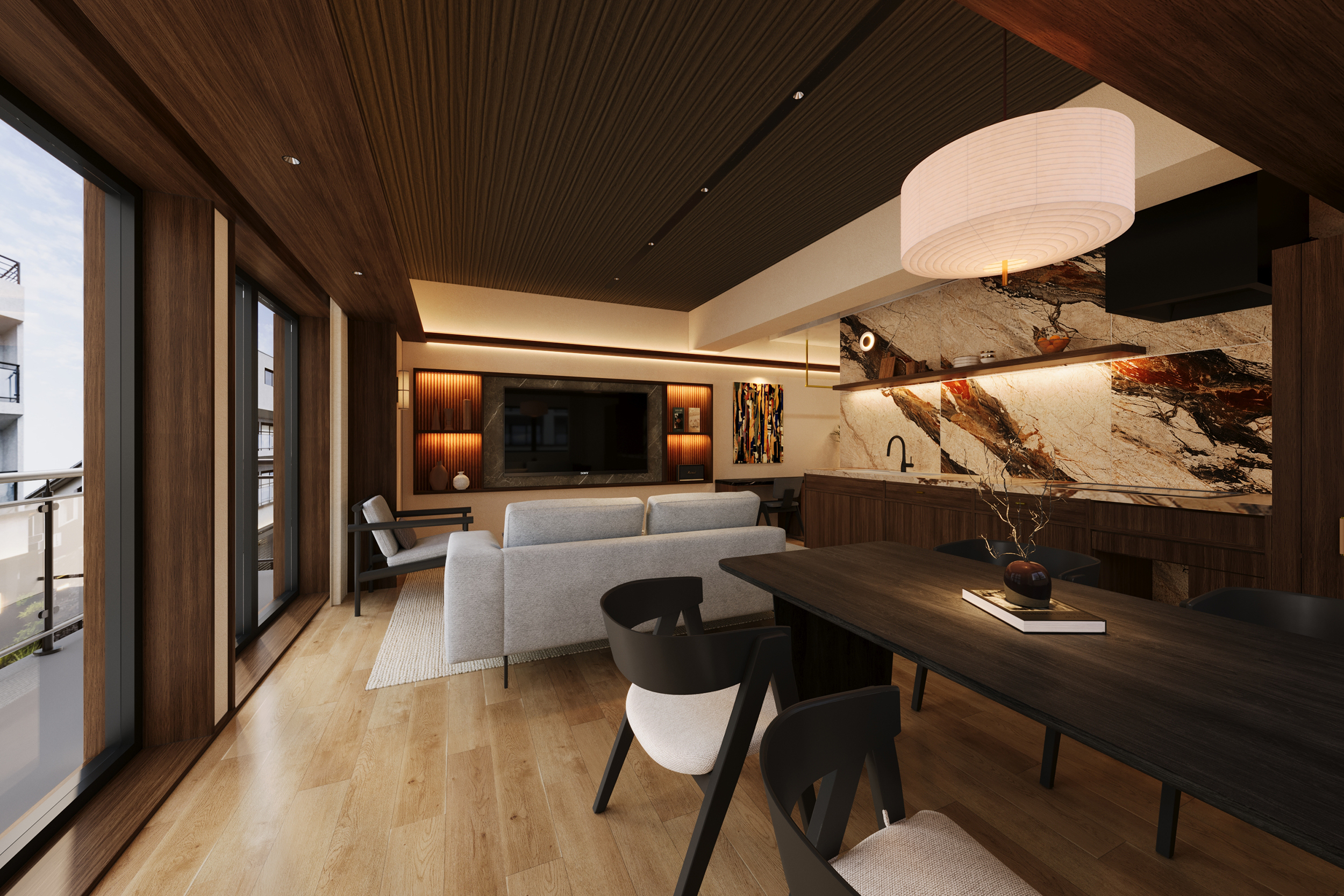 Dining and kitchen view