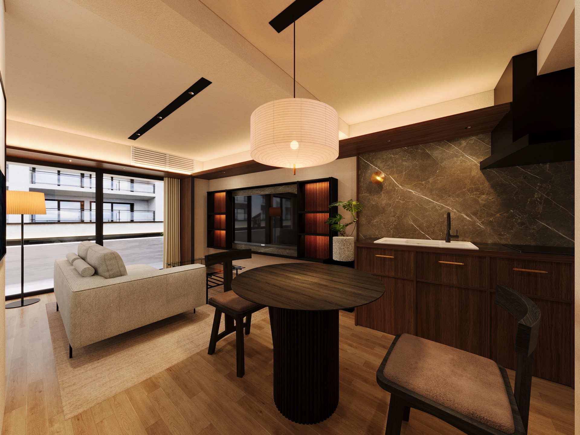 Living and dining